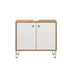 Hioshop Touch wastafel mat wit- eiken decor