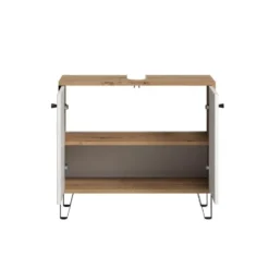 Hioshop Touch wastafel mat wit- eiken decor