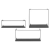 Hioshop Ulmo Wandplank set van 3 zwart