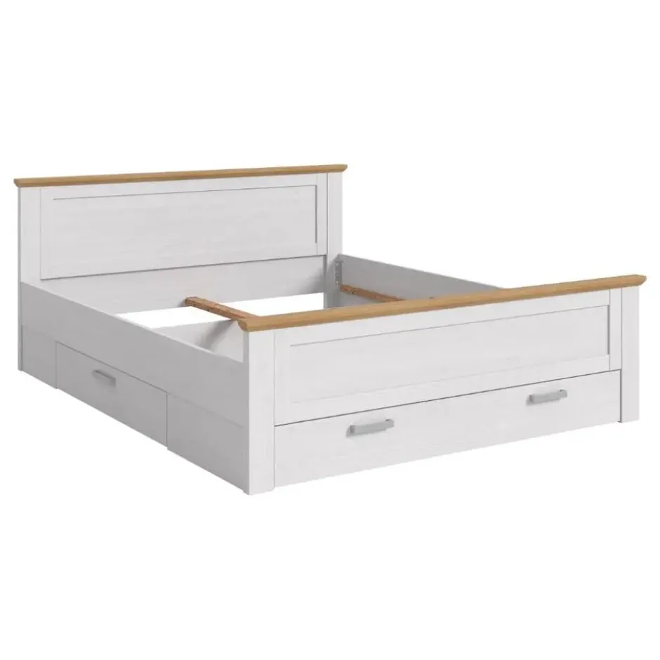 Hioshop Verona bed 180x200cm met opbergruimte Siberische lariks decor- eik