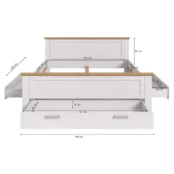 Hioshop Verona bed 180x200cm met opbergruimte Siberische lariks decor- eik