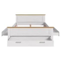 Hioshop Verona bed 180x200cm met opbergruimte Siberische lariks decor- eik