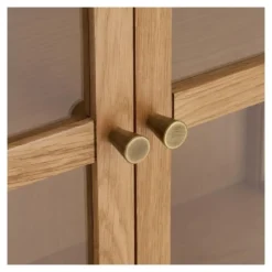 Hioshop Vigga vitrinekast 2 glazen deuren- 3 planken eik