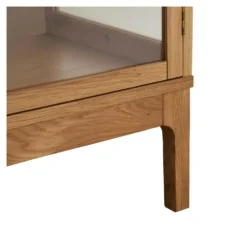Hioshop Vigga vitrinekast 2 glazen deuren- 3 planken eik