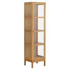 Hioshop Vigga vitrinekast 1 glazen deur eik