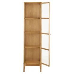 Hioshop Vigga vitrinekast 1 glazen deur eik