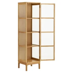Hioshop Vigga vitrinekast 1 glazen deur eik