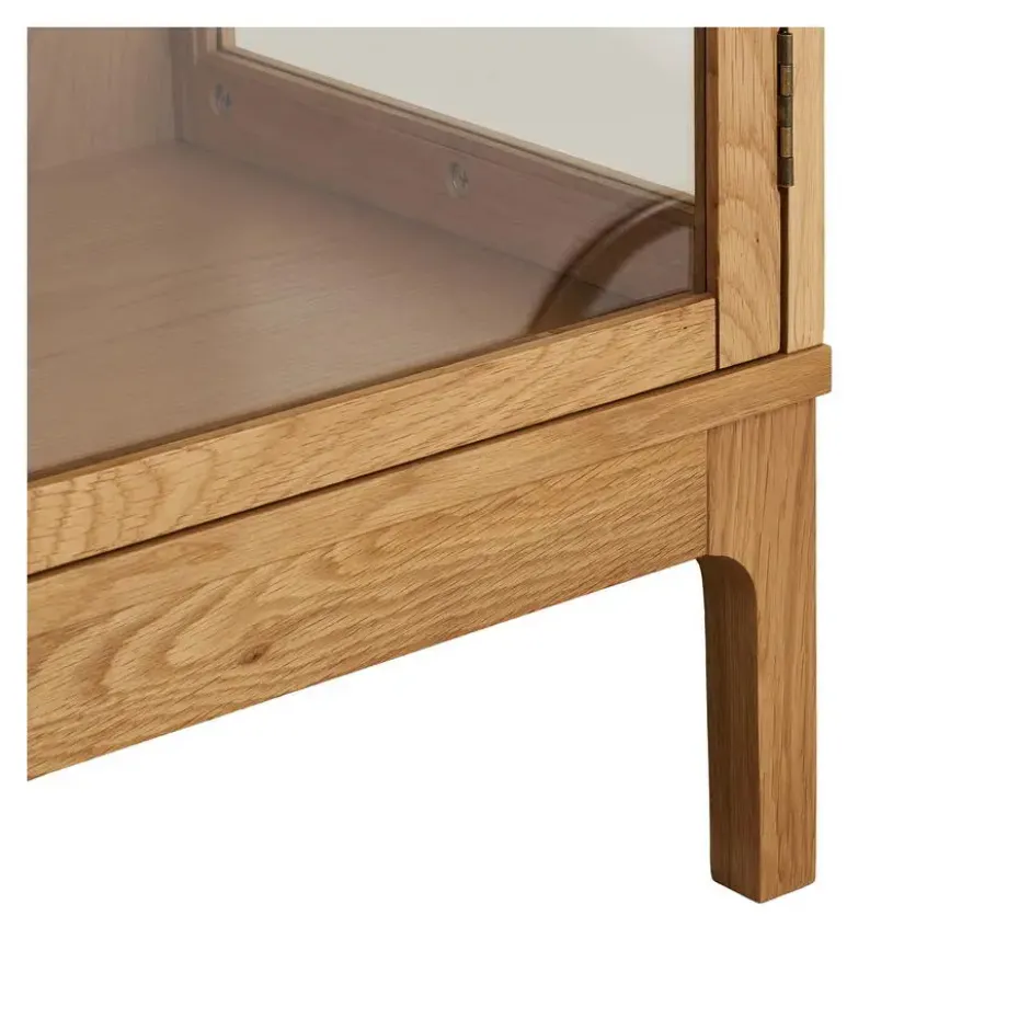 Hioshop Vigga vitrinekast 2 glazen deuren- 2 planken eik
