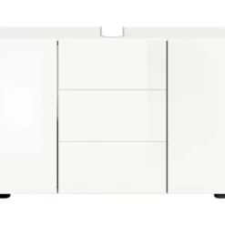 Hioshop Vira wastafel 3 deuren- 5 lades wit hoogglans- wit