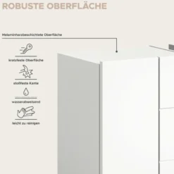 Hioshop Vira wastafel 3 deuren- 5 lades wit hoogglans- wit