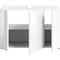 Hioshop Vira wastafel 3 deuren- 5 lades wit hoogglans- wit