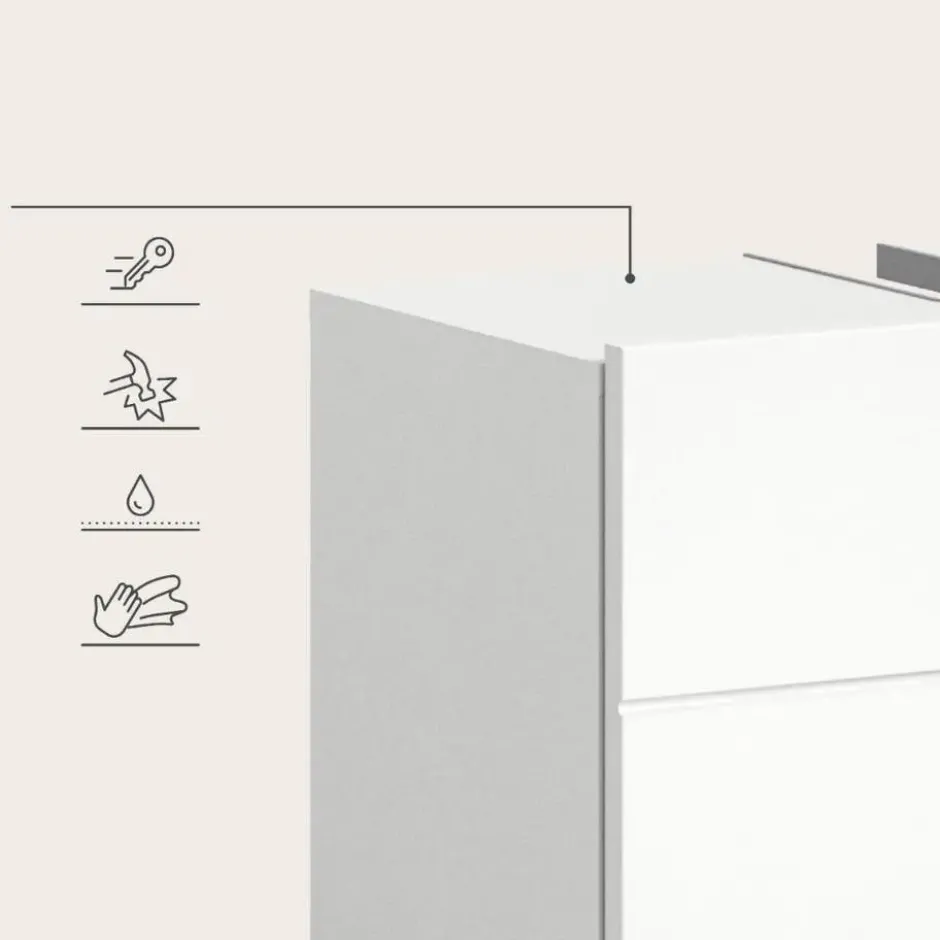 Hioshop Vira wastafel 2 deuren wit hoogglans- wit