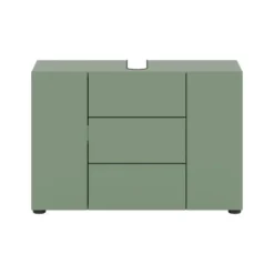 Hioshop Vira wastafel 3 deuren stoffig groen