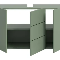 Hioshop Vira wastafel 3 deuren stoffig groen