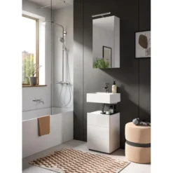 Hioshop Vira wastafel 1 deur wit hoogglans- wit