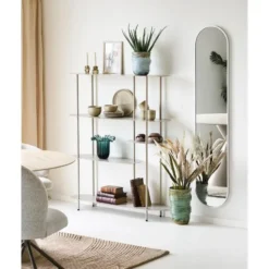 Hioshop Yrsa wandkast 5 planken zandkleur