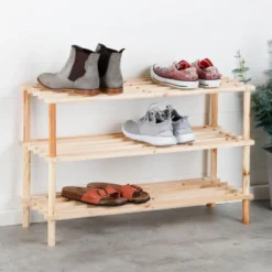 HI Schoenenrek - hout - 12 paar - 3 laags - 74 x 26 x 48 cm