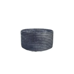Hocker Rond Antraciet Ribstof - 60x60x32cm - Tilia