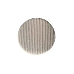 Hocker Rond Beige Ribstof - 60x60x32cm - Tilia