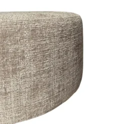 Hocker Rond Beige Stof - 60x60x32cm - Cremona