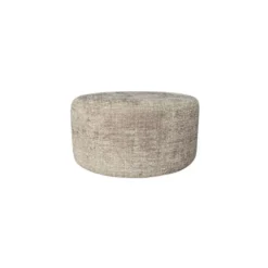 Hocker Rond Beige Stof - 60x60x32cm - Cremona