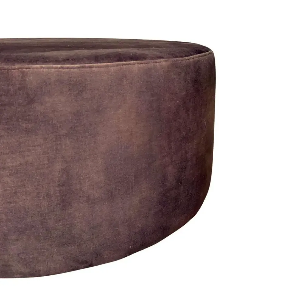 Hocker Rond Bruin Stof - 80x80x39cm - Adore