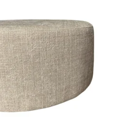 Hocker Rond Taupe Stof - 80x80x39cm - Cremona