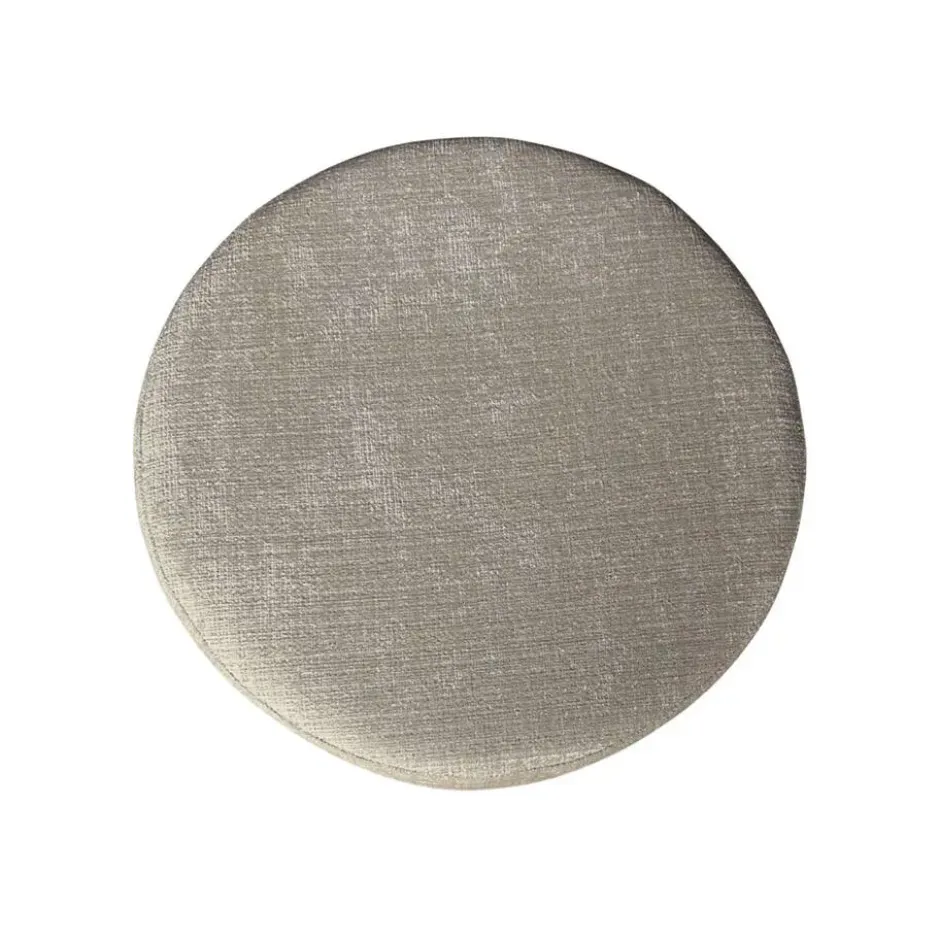 Hocker Rond Taupe Stof - 80x80x39cm - Cremona
