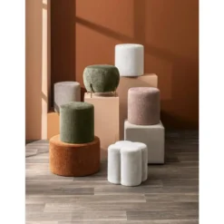 Hocker Wenen - crème - 40xØ37 cm