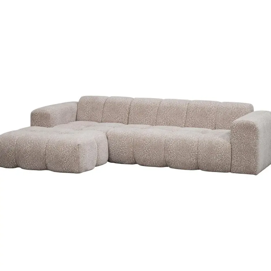 Hoekbank Beau links - panter - beige