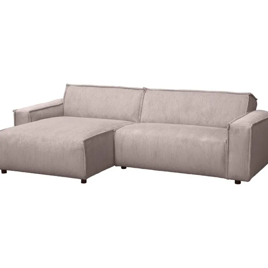 Hoekbank Brooklyn met chaise longue links - Soop - roze