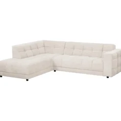Hoekbank Charlotte met chaise longue links - Raven - beige