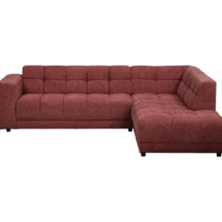 Hoekbank Charlotte met chaise longue rechts - Raven - wijnrood