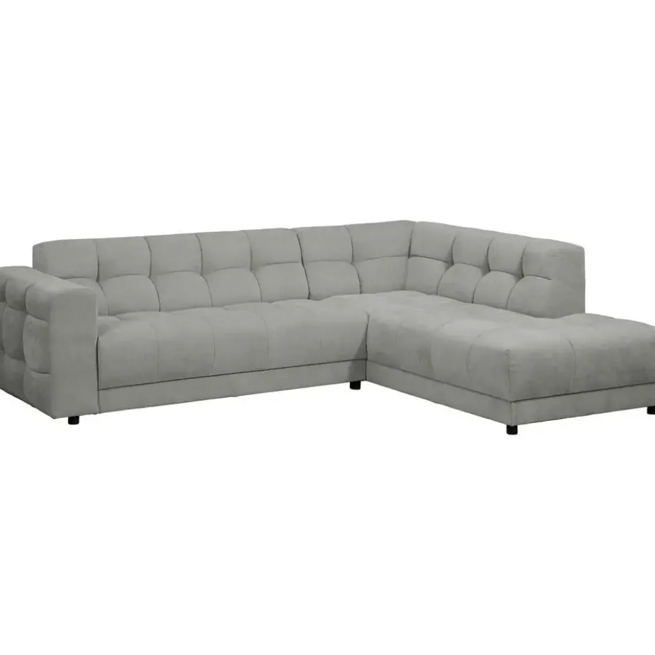 Hoekbank Charlotte met chaise longue rechts - Maloy grijs