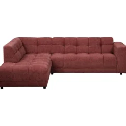 Hoekbank Charlotte met chaise longue links - Raven - wijnrood