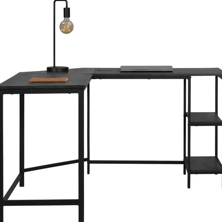 Hoekbureau Berlijn - zwart - 76x138x138cm