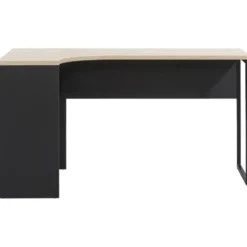 Hoekbureau Hannover - zwart/eikenkleur - 76,8x145x81 cm