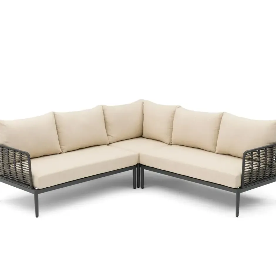 Hoek loungeset 5 personen Aluminium/wicker Grijs Coco Ibiza
