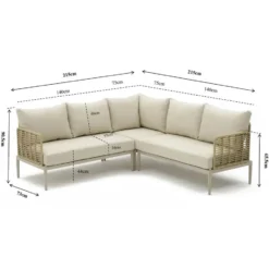 Hoek loungeset 5 personen Wicker/Aluminium/Aluminium/wicker Taupe Coco Ibiza