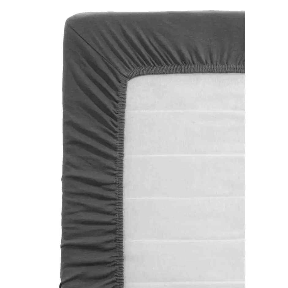Hoeslaken Jersey - antraciet - 160x200 cm