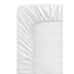 Hoeslaken Percale katoen - wit - 140x200 cm