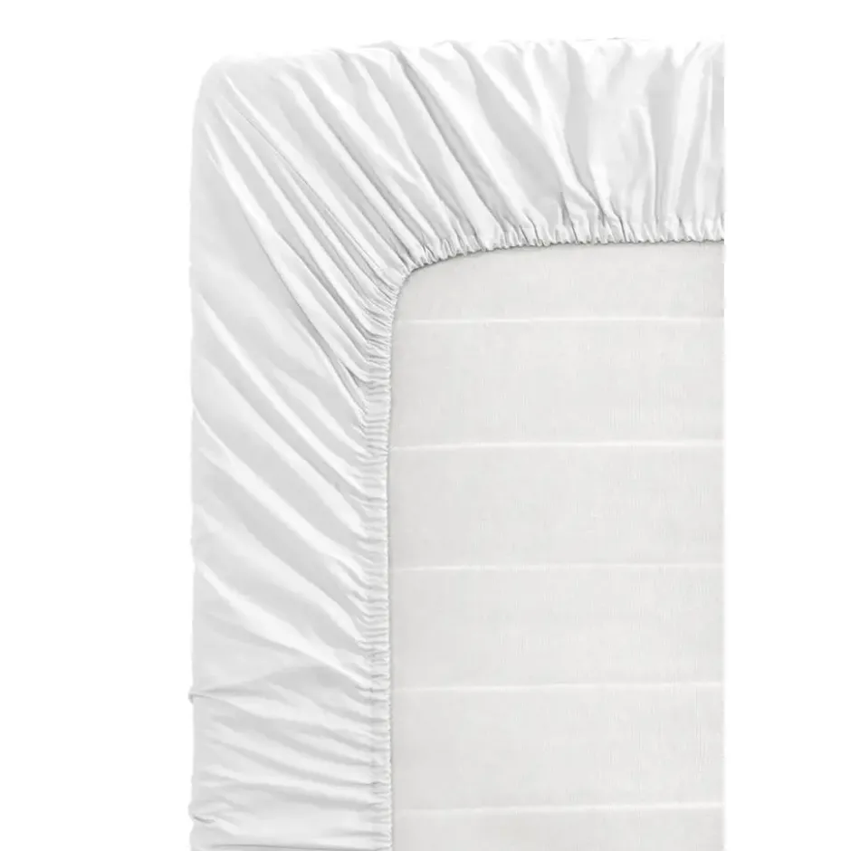 Hoeslaken Percale katoen - wit - 160x200 cm