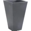 Hoge bloempot - buiten - kunststof - antraciet - 24 x 24 x 35 cm