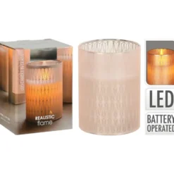 Home and Styling LED kaars - in glas - warm wit - D7,5 x H10 cm