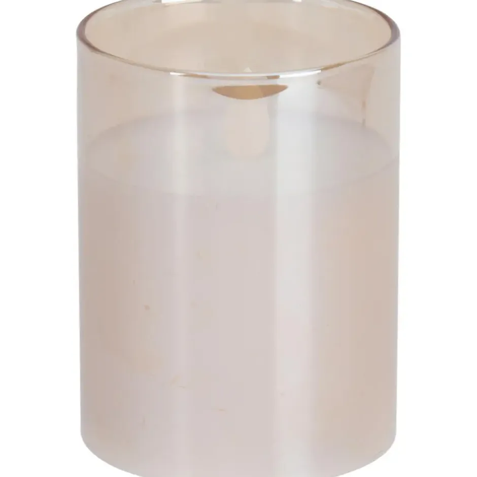 Home and Styling LED kaars - in glas - warm wit - D7,5 x H10 cm