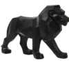 Home Deco factory Beeldje Leeuw origami stijl - 33 cm - zwart
