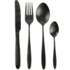 Home Deco Factory Bestekset - 16 delig - zwart - RVS - 4 personen