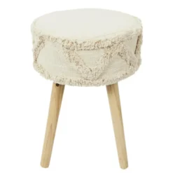 Home Deco Factory Bijzet krukje model Macrame - naturel - H41 cm