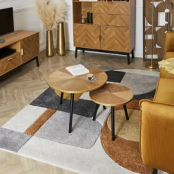 Home Deco Factory Bijzettafels/salontafels Tiny - set 2x - hout