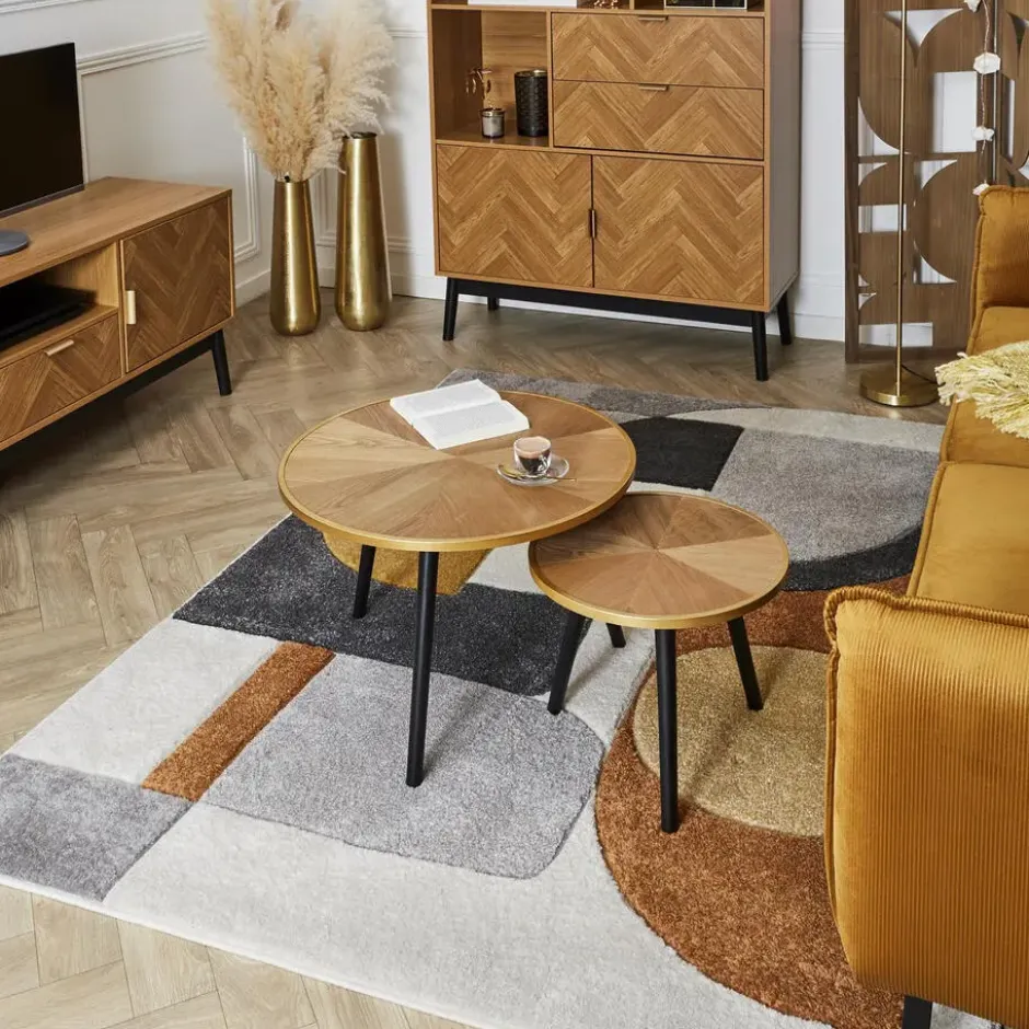 Home Deco Factory Bijzettafels/salontafels Tiny - set 2x - hout